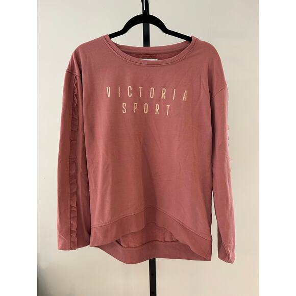 Victoria's Secret Sport Pullover- Medium- ruffles on long sleeves, pink, - Picture 4 of 5